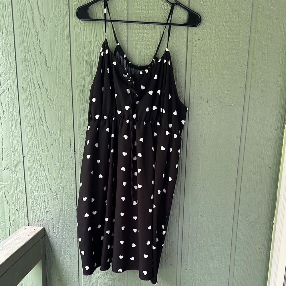 SHEIN Black and White Heart Mini Dress